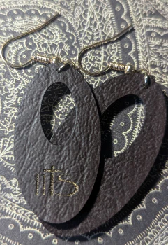 HT- Handmade Leather Earrings featuring HTS
