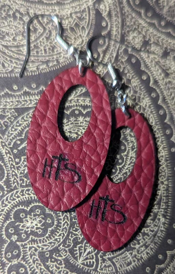 HT- Handmade Leather Earrings featuring HTS