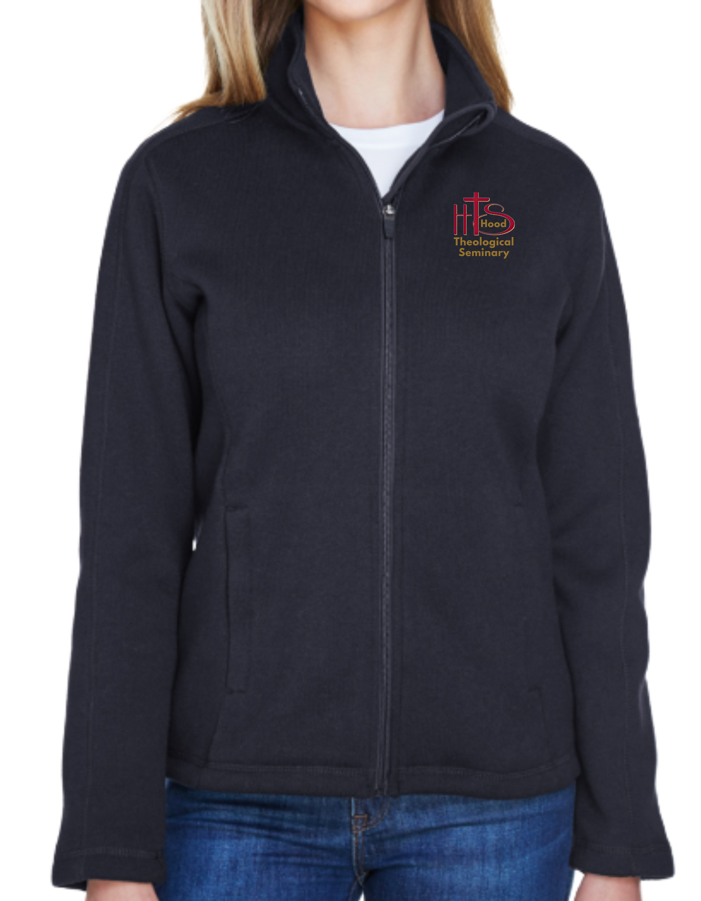 HT- HTS Embroidered Women's Full-Zip Sweater Fleece Jacket