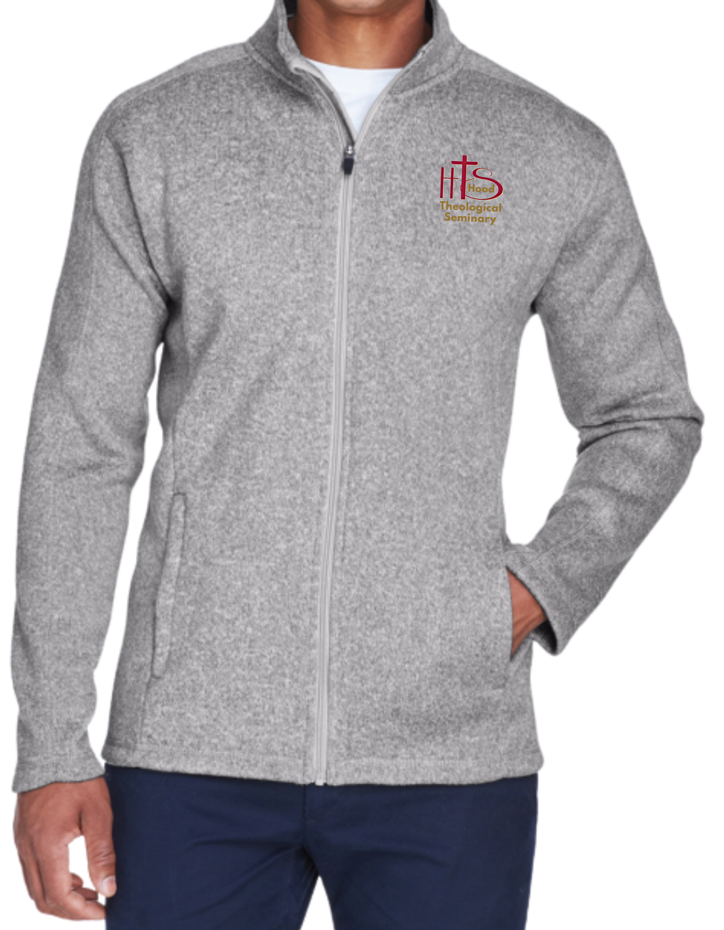 HT- HTS Embroidered Men's Full-Zip Sweater Fleece Jacket