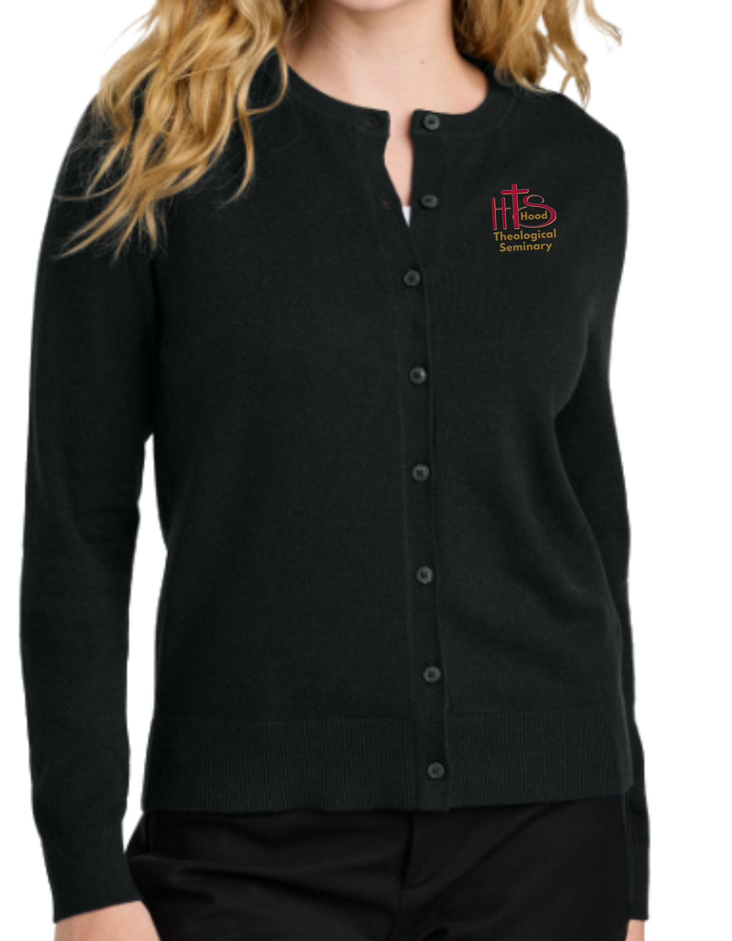 HT- HTS Embroidered Women’s Crewneck Cardigan Sweater