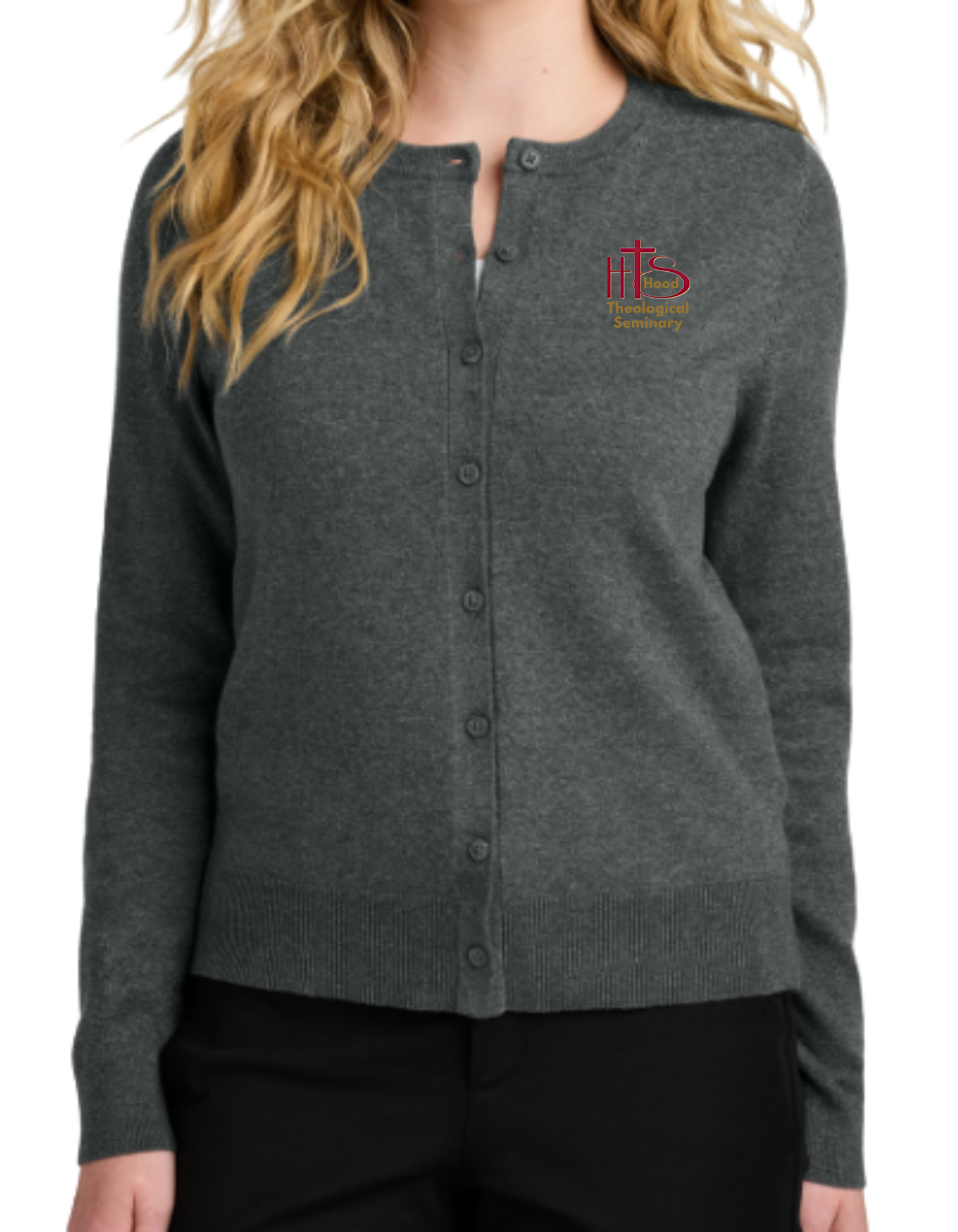 HT- HTS Embroidered Women’s Crewneck Cardigan Sweater