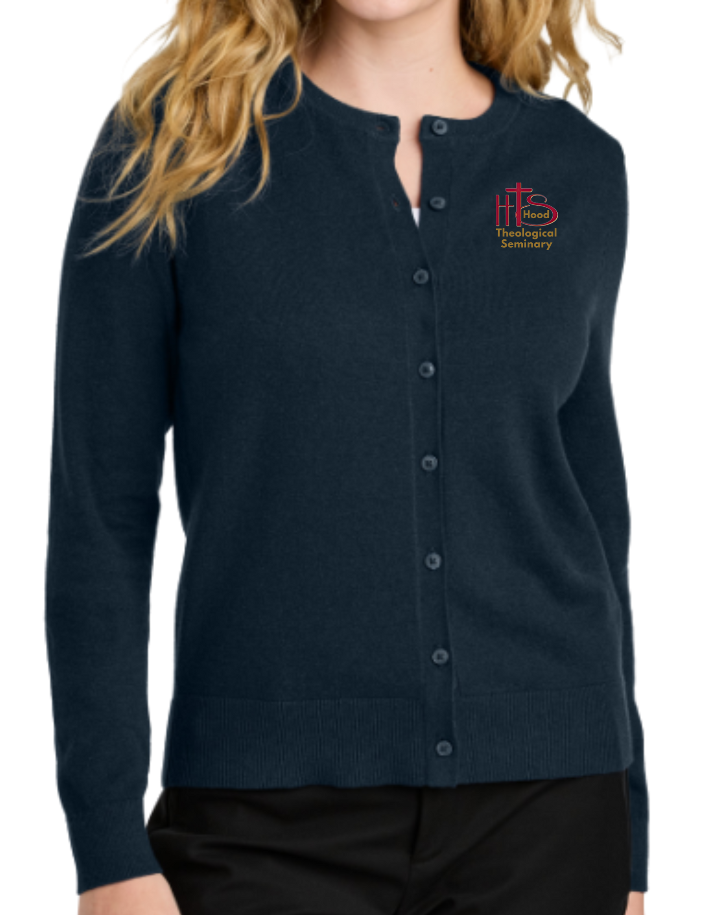 HT- HTS Embroidered Women’s Crewneck Cardigan Sweater