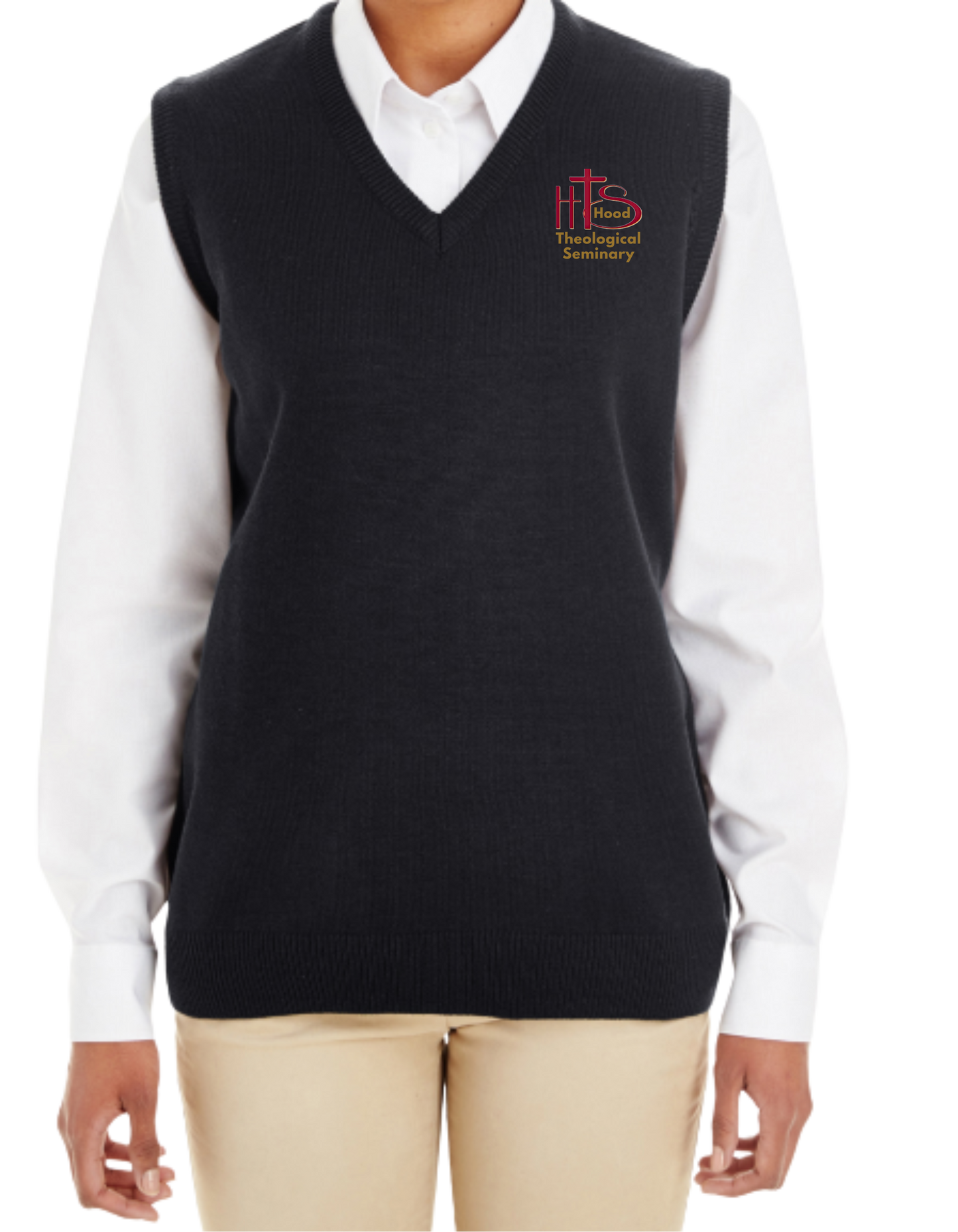 HT- HTS Embroidered Women's V-Neck Sweater Vest