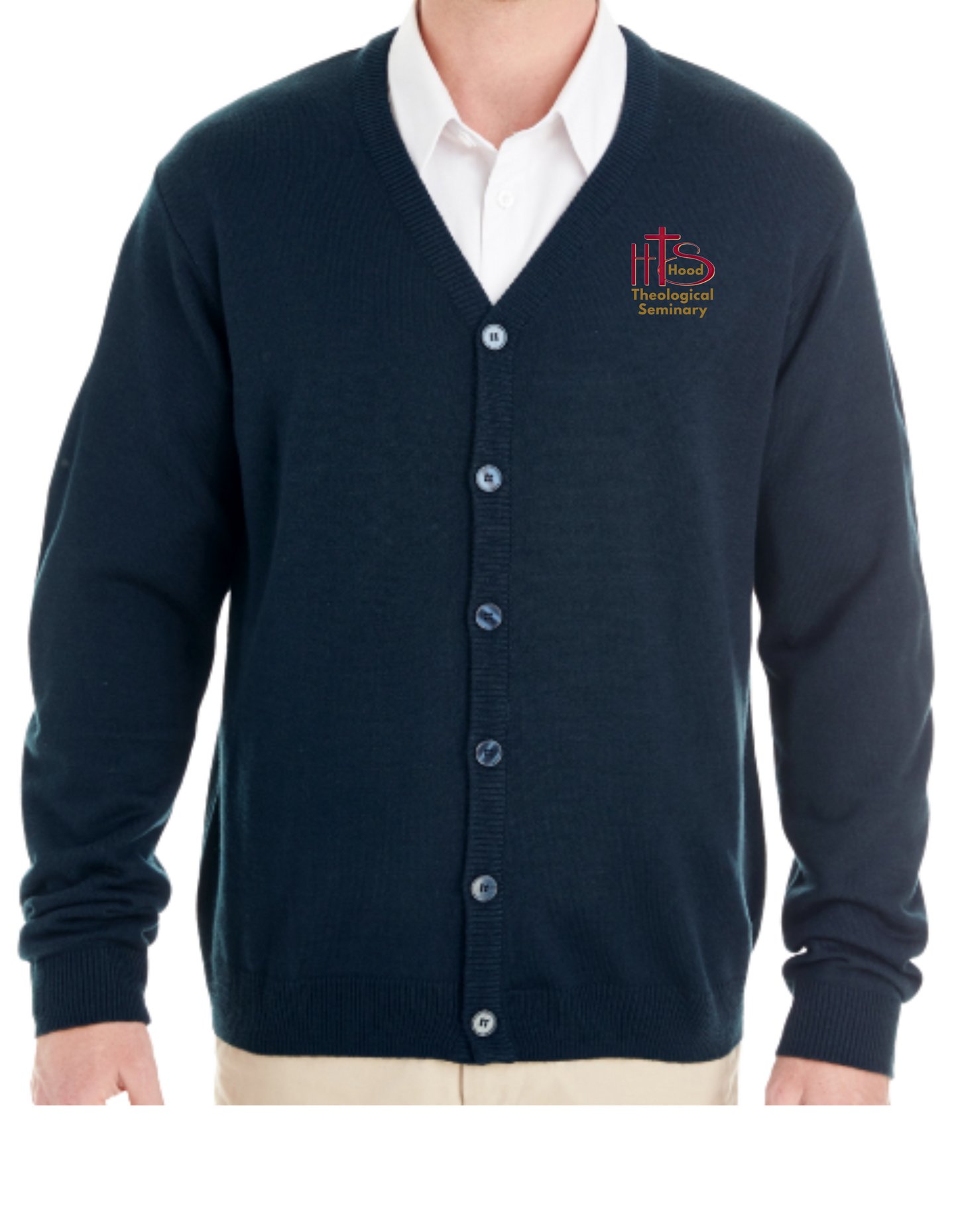 HT- HTS Embroidered Men's Button-Front Sweater