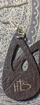 HT- Handmade Leather Earrings featuring HTS