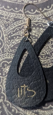 HT- Handmade Leather Earrings featuring HTS